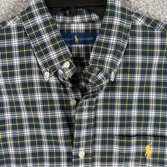 Polo Ralph Lauren Classic Fit Plaid Button Down Shirt Men’s M Green Long Sleeve - Picture 4 of 12